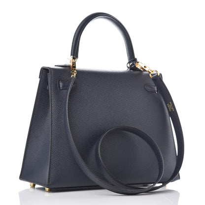 Hermes Epsom Kelly Sellier 25 Bleu Indigo 3 of 43