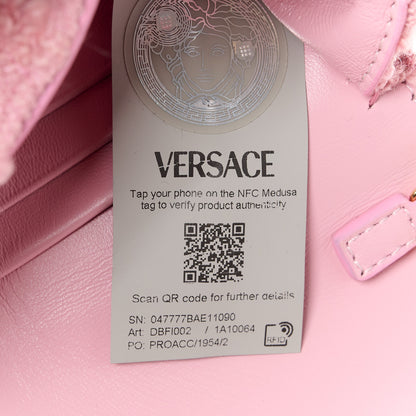 Versace Tweed Lambskin Virtus Mini Chain Bag Pale Pink 7 of 11