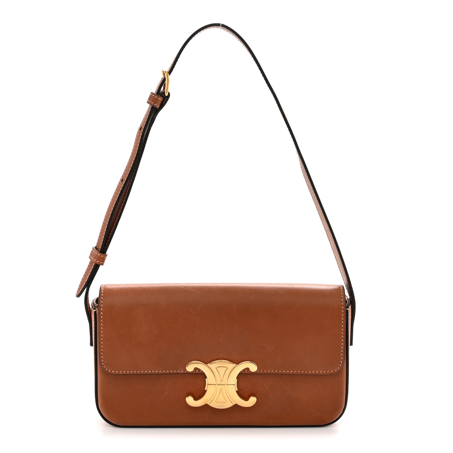 Celine Natural Calfskin Triomphe Shoulder Bag Tan 1 of 10