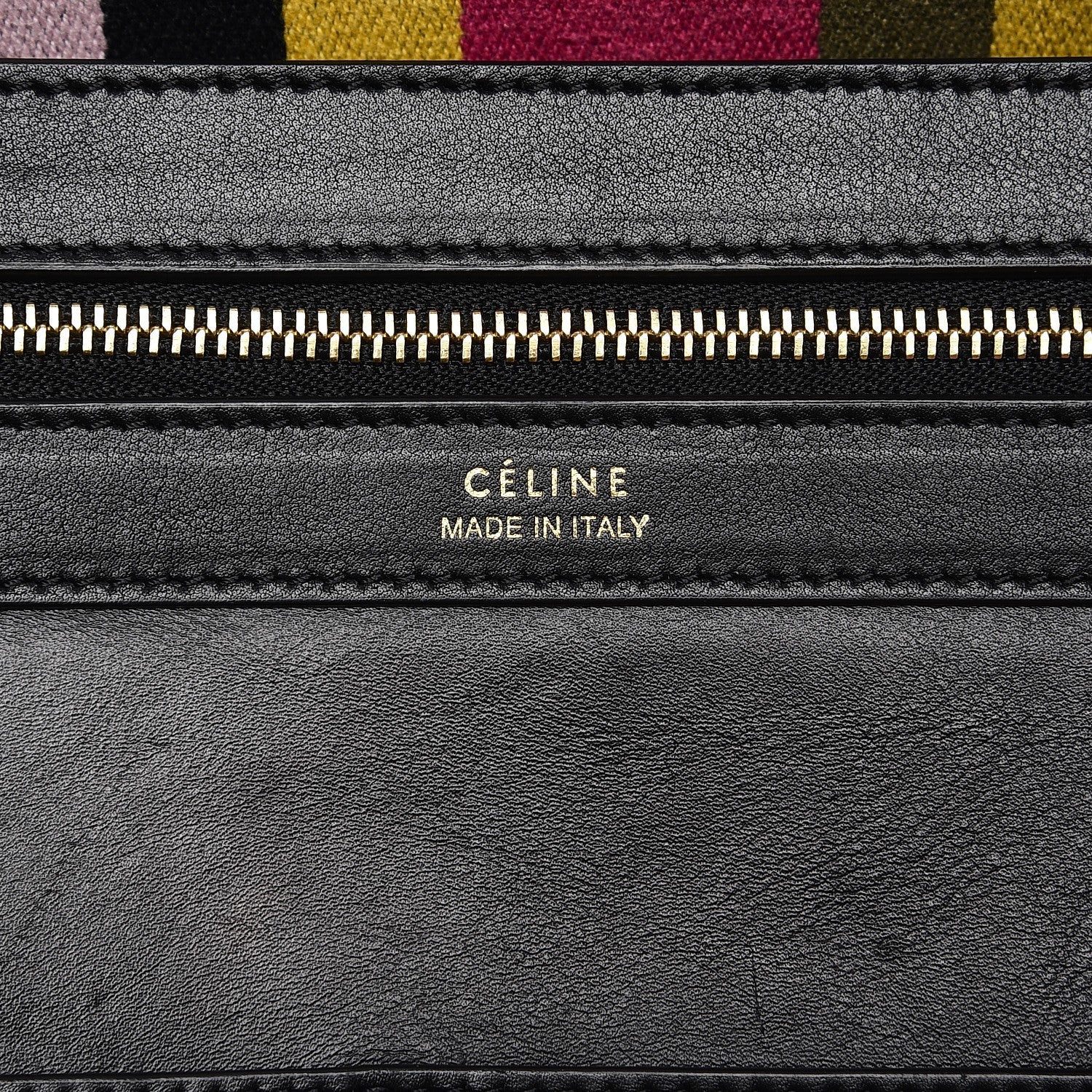 Celine Textile Striped Medium Belt Cabas Phantom Multicolor 7 of 12