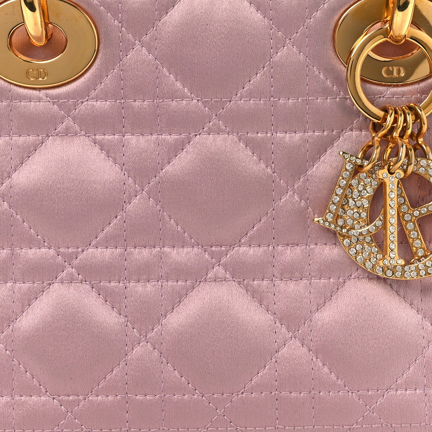 Satin Swarovski Crystal Acrylic PVC Cannage Mini Lady Dior Pink