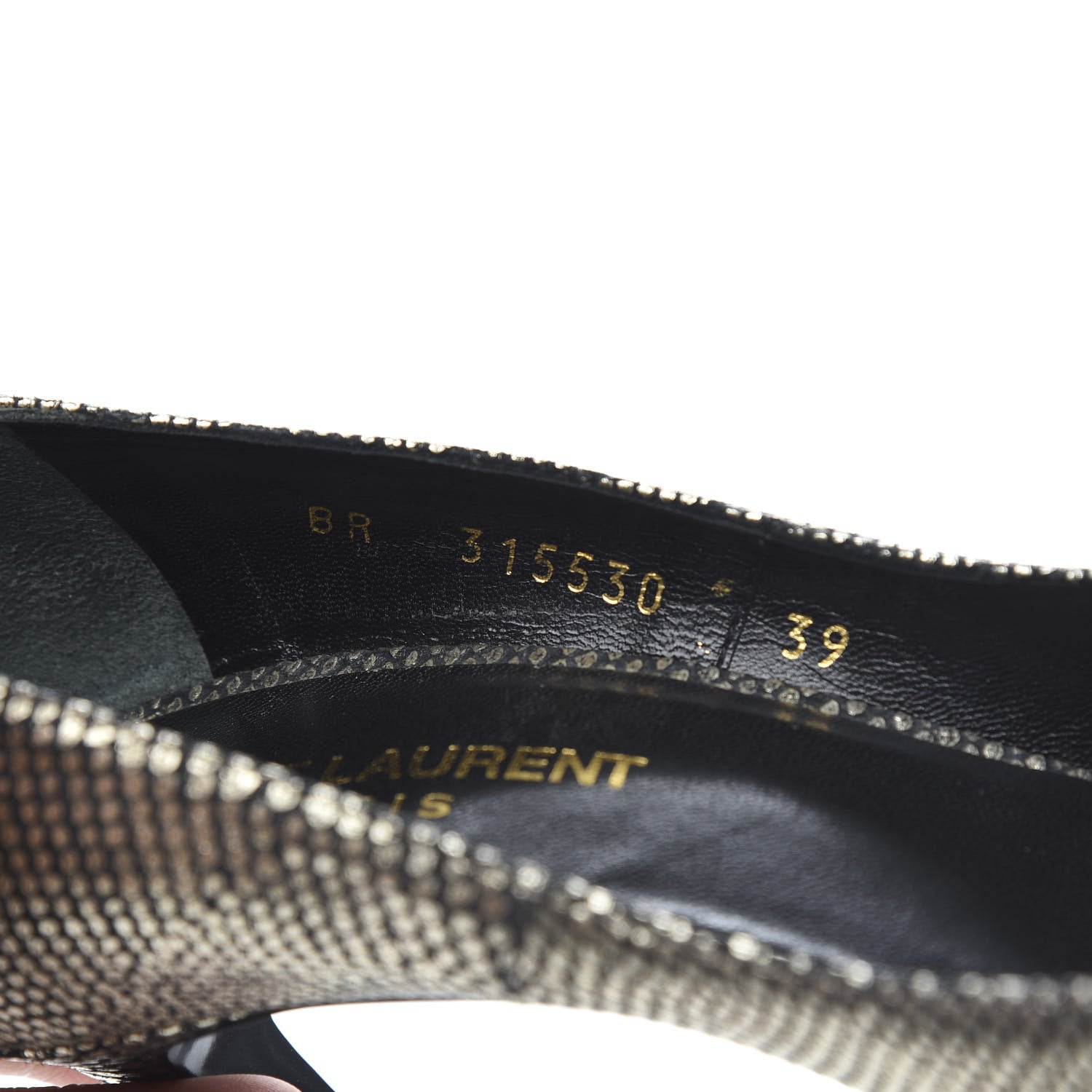 Saint Laurent Metallic Calfskin Paris 105 Escarpin Pumps 39 Gold 9 of 9