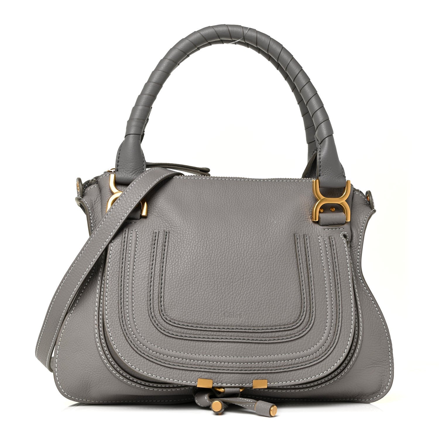 Chloe Calfskin Medium Marcie Satchel Cashmere Grey 1 of 13