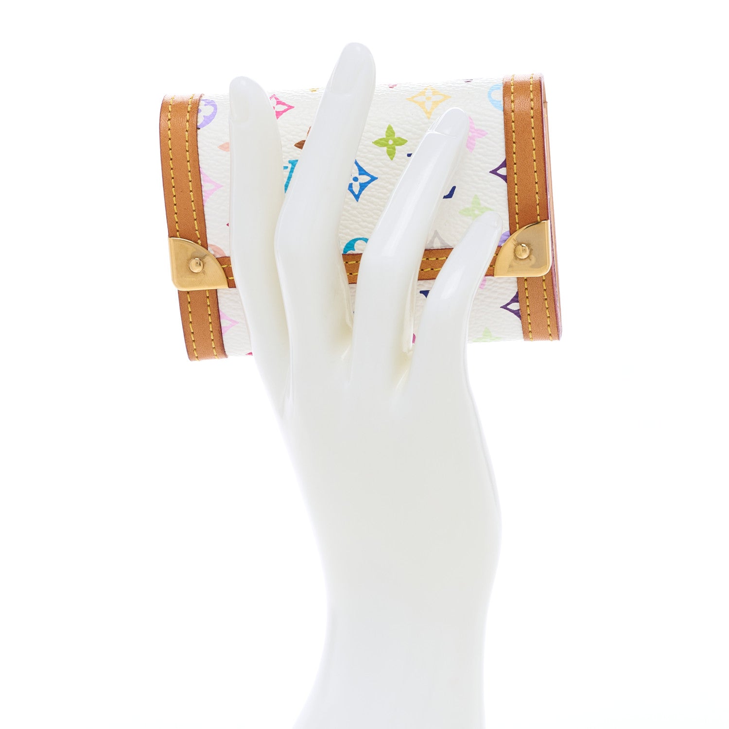 Louis Vuitton Monogram Multicolor Porte-Monnaie Plat Coin Purse White 2 of 6