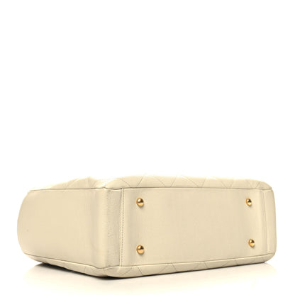 Chanel Caviar Quilted Small Shopping Tote White 4 of 10