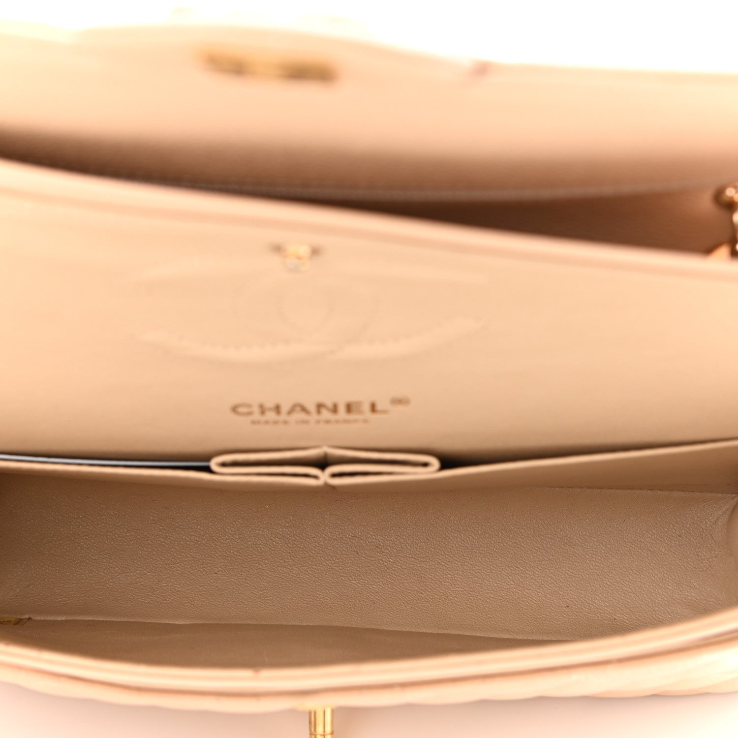 Chanel Caviar Quilted Medium Double Flap Beige 5 of 10