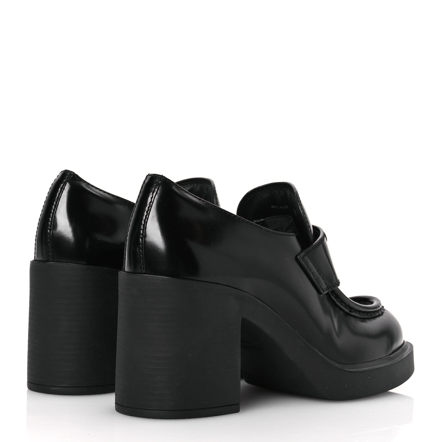 Prada Spazzolato Metal Triangle Logo 85mm Loafers 36.5 Black 5 of 11