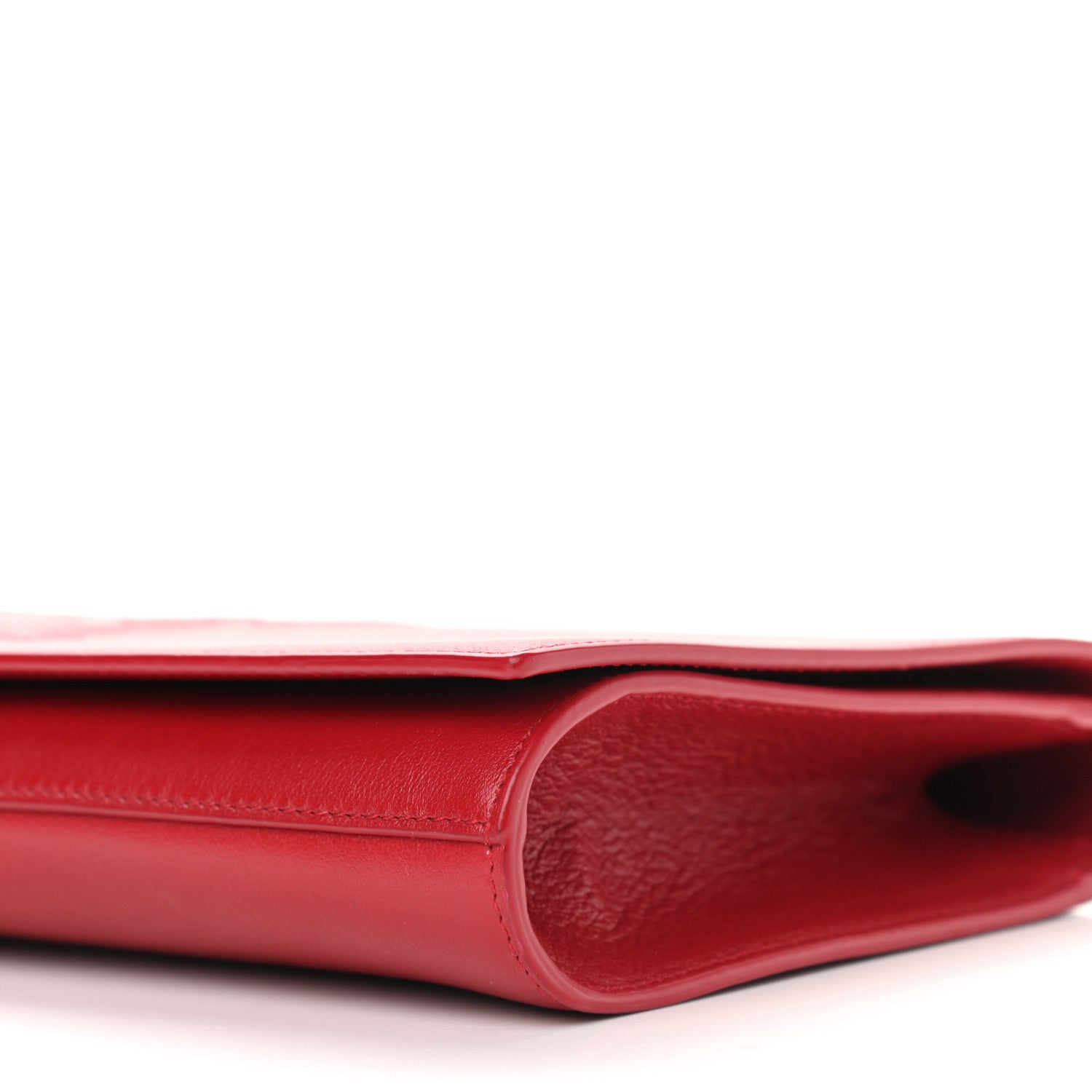 Saint Laurent Calfskin Monogram Large Belle De Jour Clutch Red 9 of 9