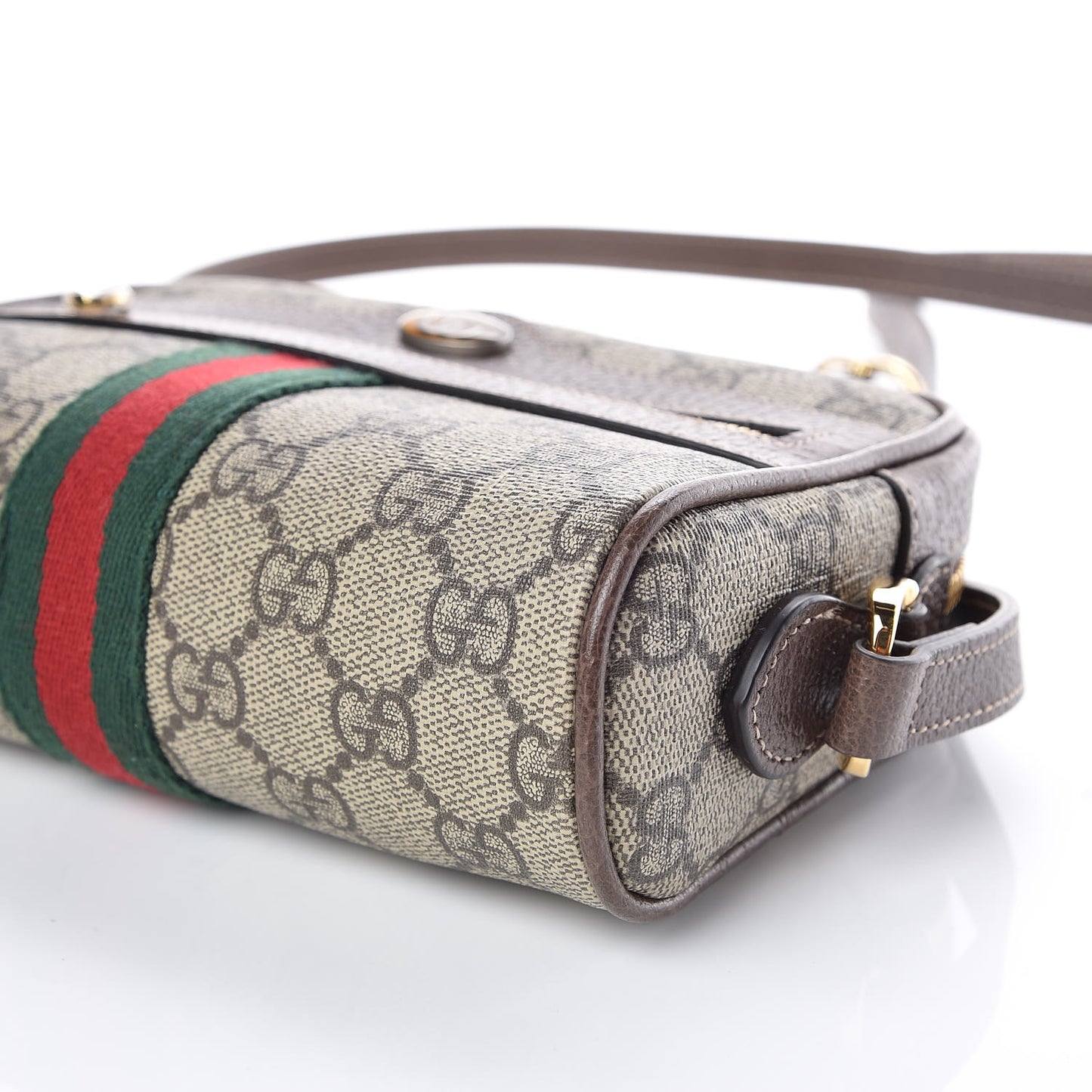 GG Supreme Monogram Web Mini Ophidia Shoulder Bag Brown