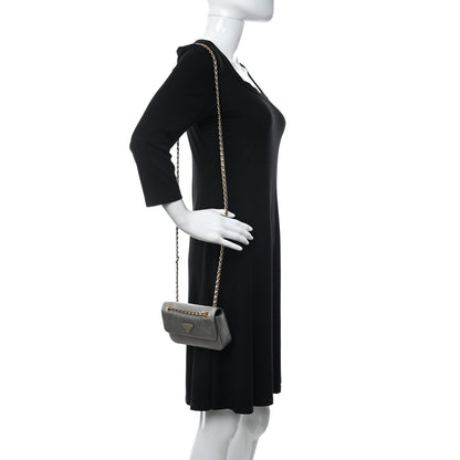 Prada Saffiano Lux Chain Shoulder Bag Argento 2 of 17