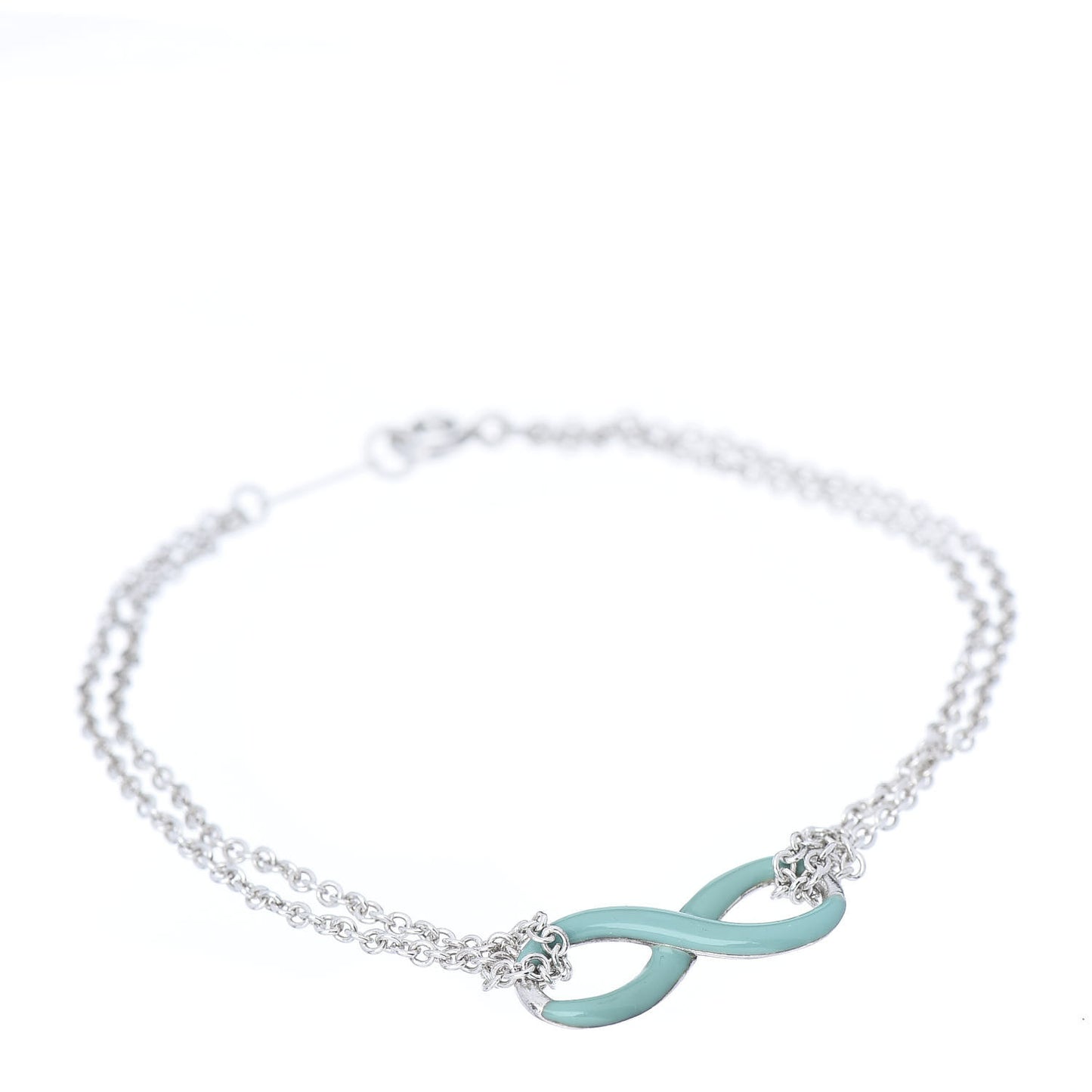Sterling Silver Enamel Infinity Bracelet Blue