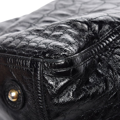 Saint Laurent Patent Crocodile Embossed Medium Downtown Tote Black 12 of 14