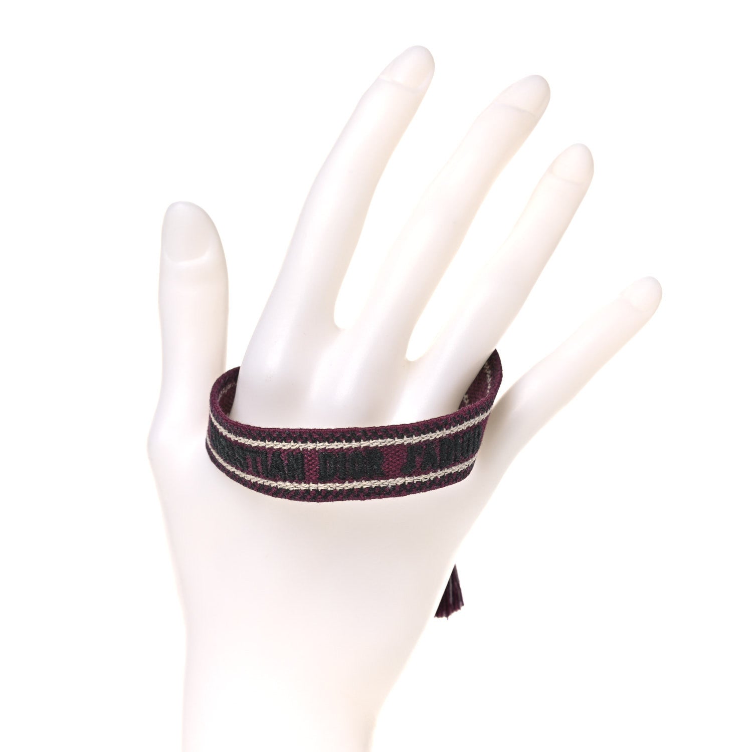 Christian Dior Woven Cotton J'Adior Friendship Bracelet Burgundy 2 of 4