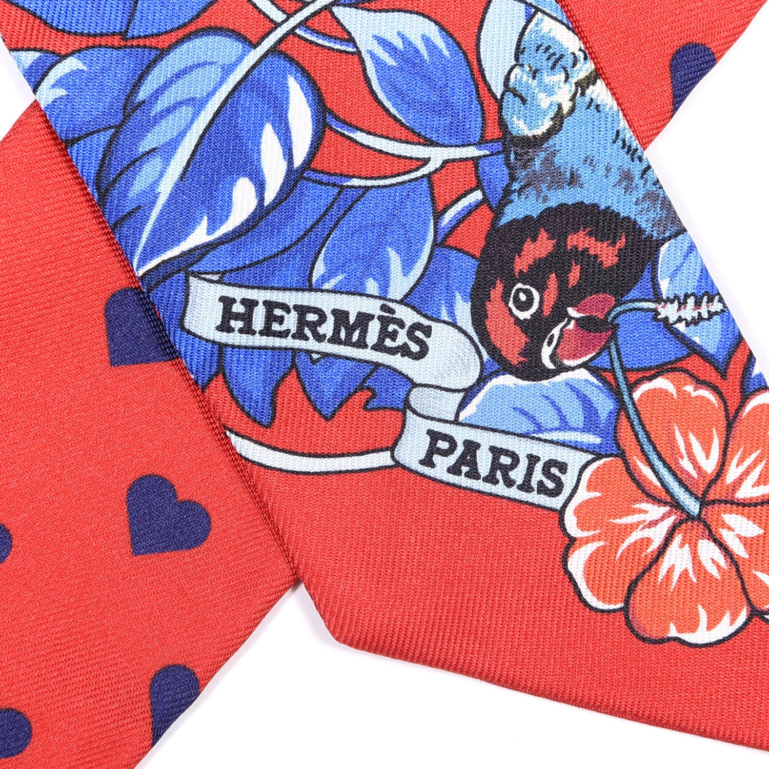 Hermes Silk Jungle Love Love Twilly Rouge Marine Fauve 2 of 4