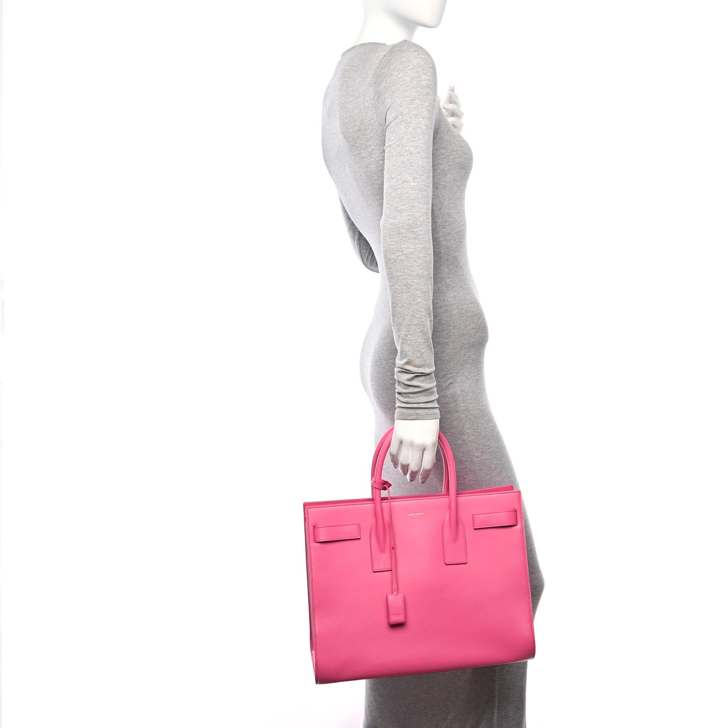 Saint Laurent Calfskin Large Sac De Jour Carryall Bubblegum 2 of 14