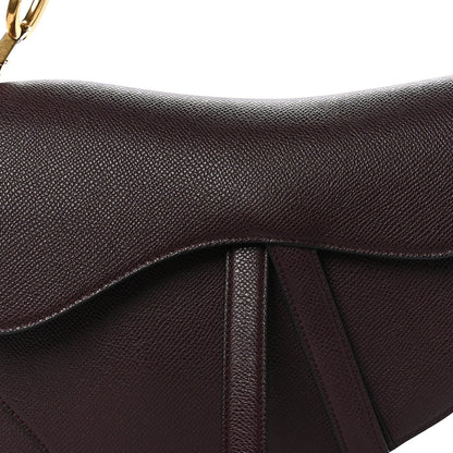 Christian Dior Grained Calfskin Saddle Bag Burgundy 8 of 10