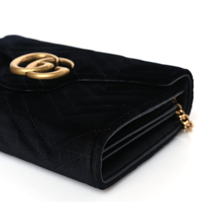 Gucci Velvet Matelasse GG Marmont Chain Wallet Black 9 of 9