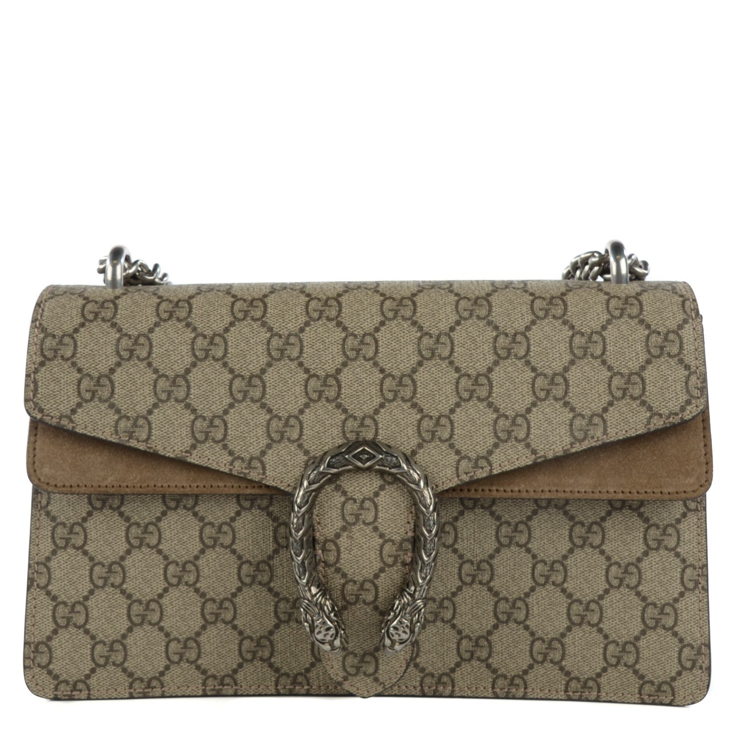 Gucci GG Supreme Monogram Small Dionysus Shoulder Bag Taupe 1 of 7