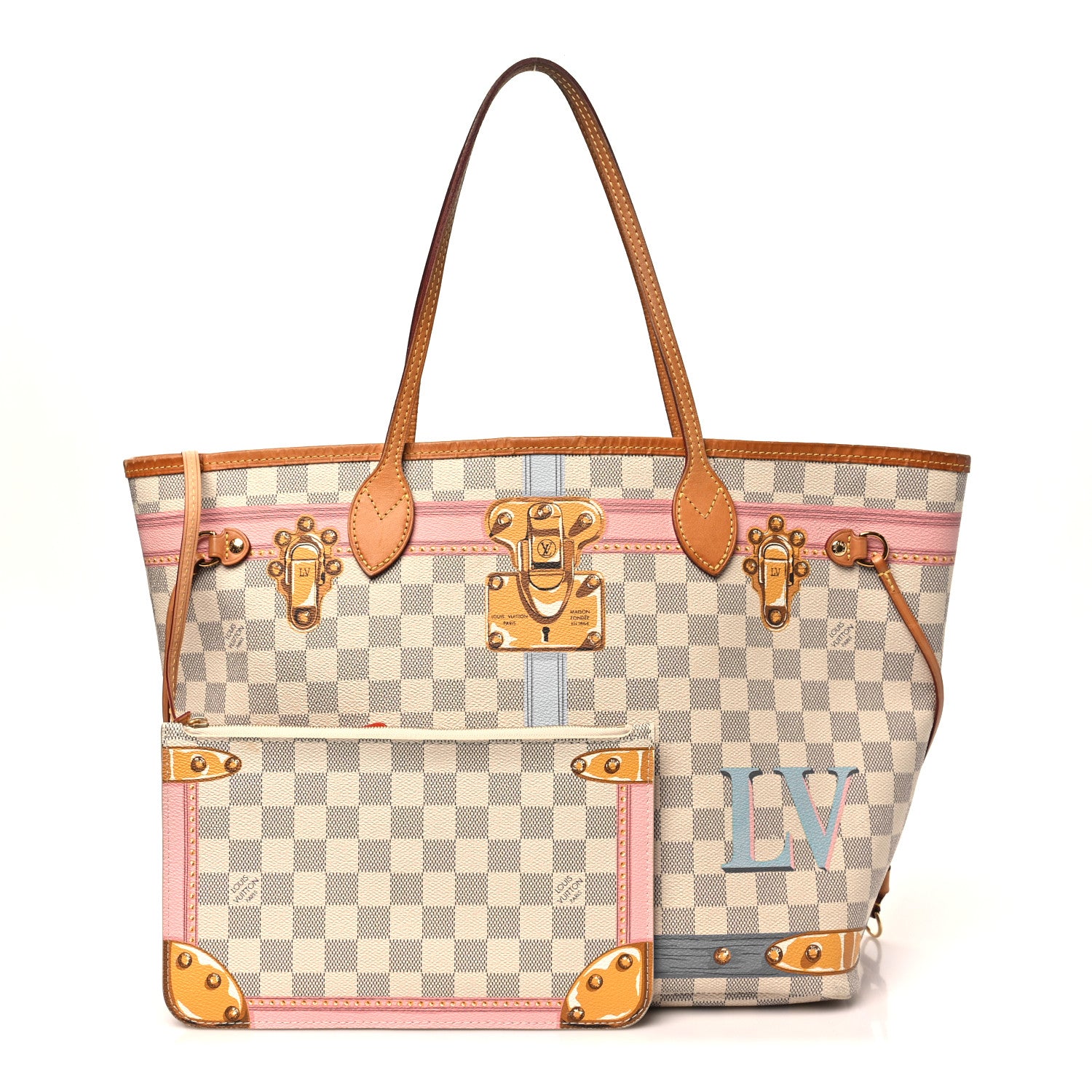 Louis Vuitton Damier Azur Summer Trunks Neo Neverfull MM 3 of 12