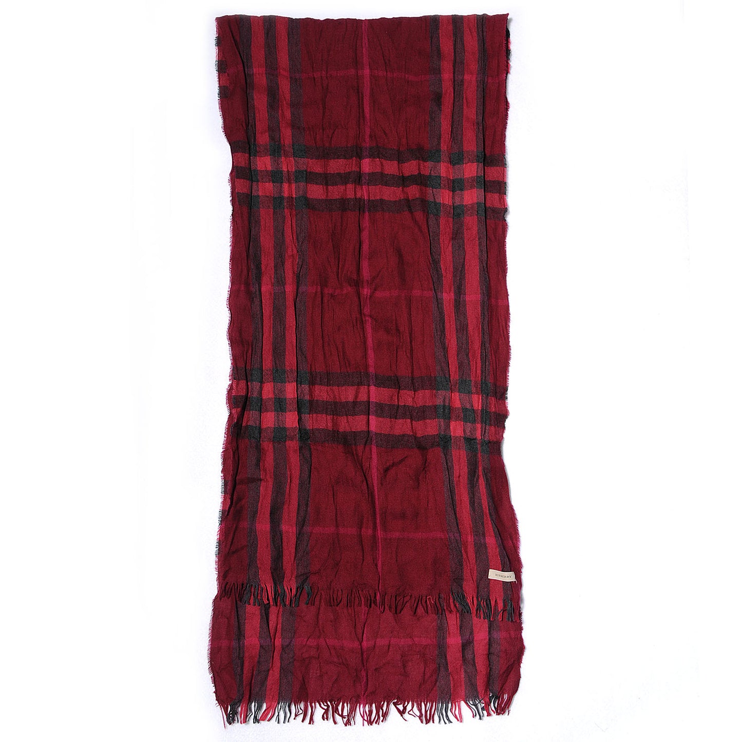 Wool Silk Lightweight Scarf Damson Pink