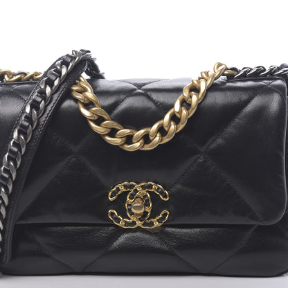Chanel Lambskin Quilted Medium 19 Flap Black 10 of 11
