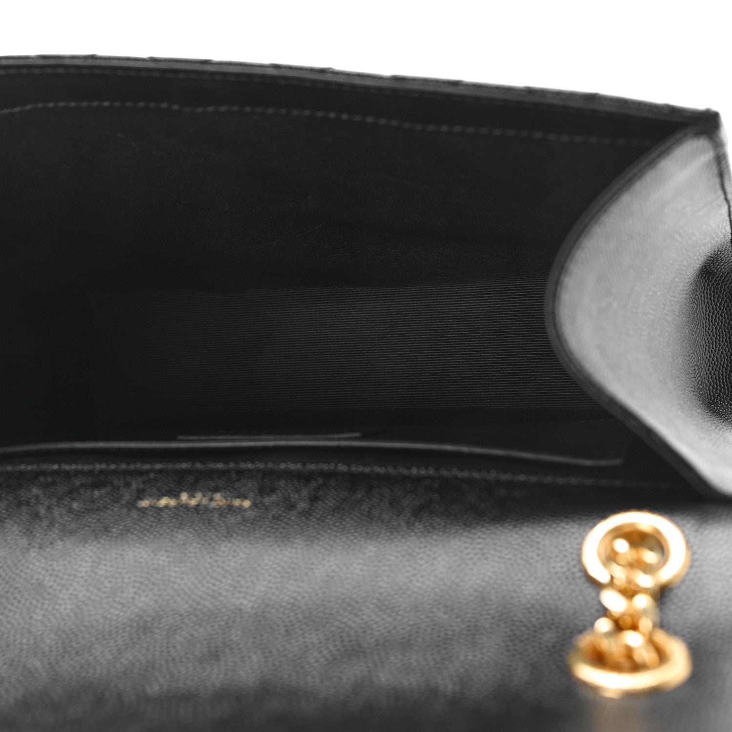 Saint Laurent Grain De Poudre Textured Mixed Matelasse Triquilt Medium Monogram Satchel Black 5 of 8