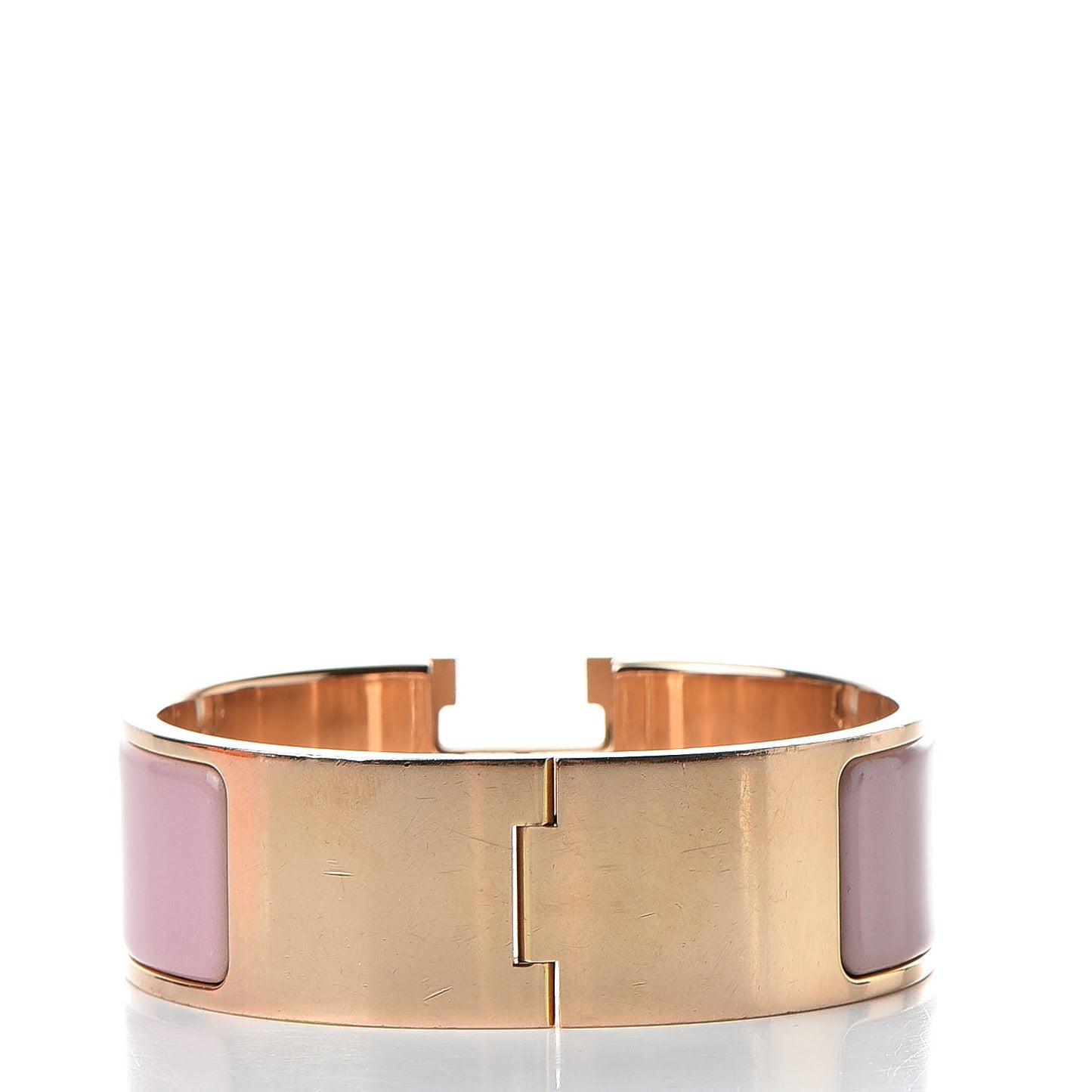 Enamel Wide Clic Clac H Bracelet PM Rose Nacarat