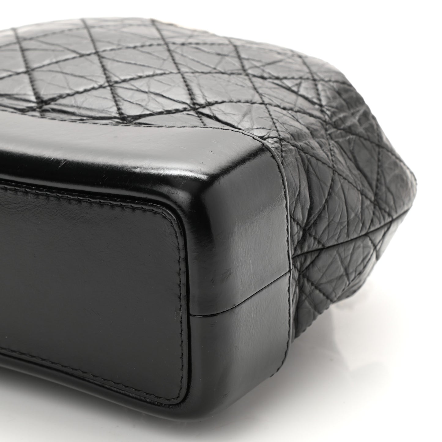 Aged Calfskin Quilted Small Gabrielle Backpack Black