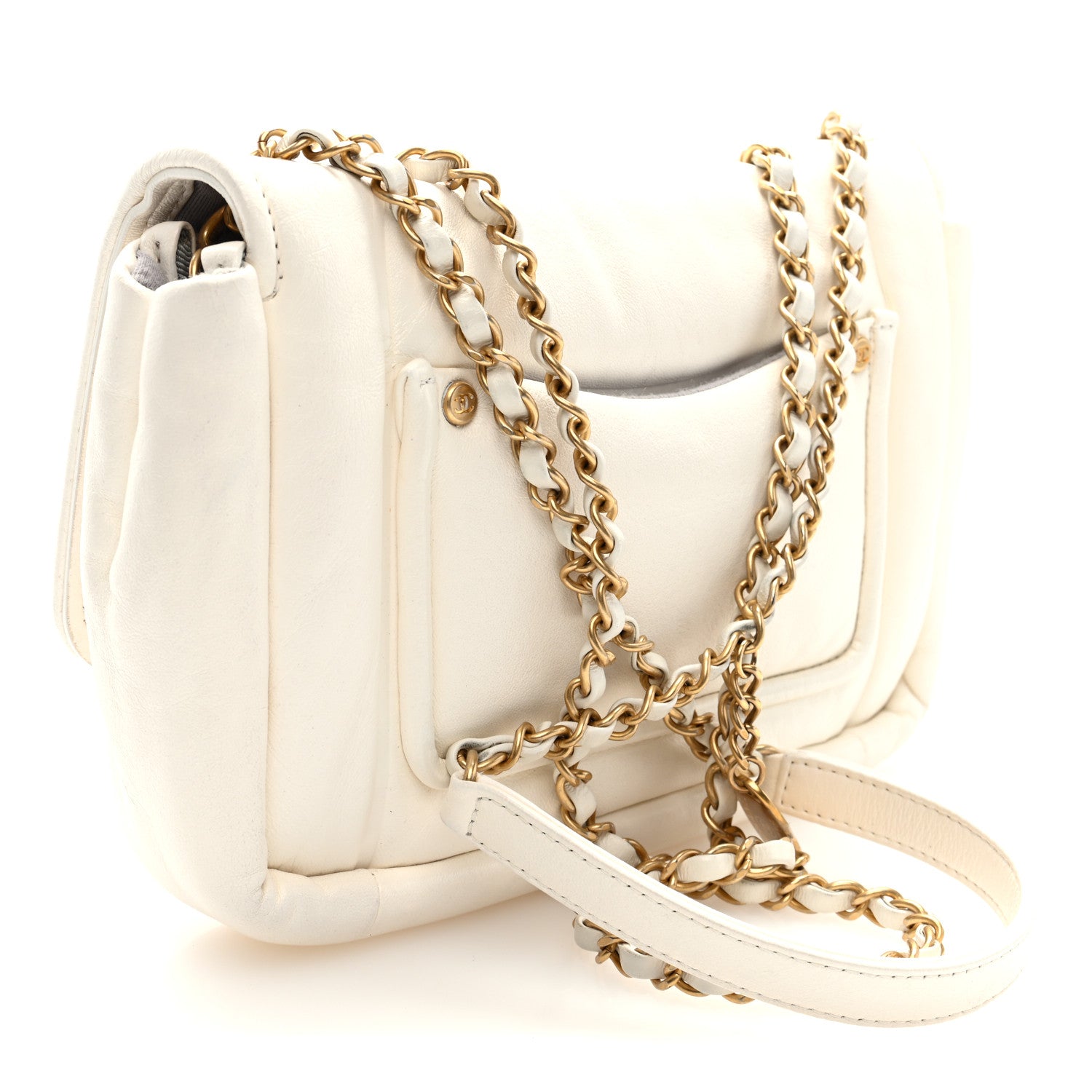 Chanel Lambskin Small Simply Flap White 3 of 10