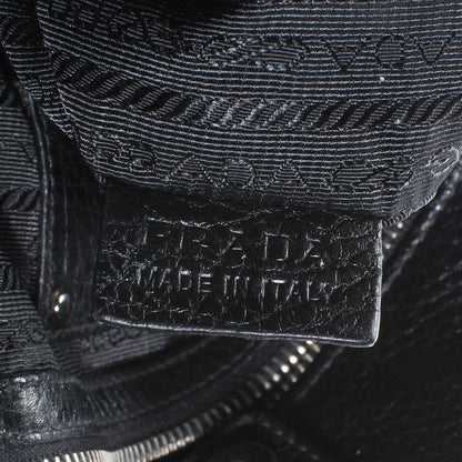 Prada Vitello Daino Shoulder Bag Black 10 of 10