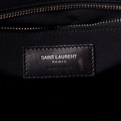 Saint Laurent Grain De Poudre Large Tri-Quilt Monogram Satchel Dark Beige 5 of 9