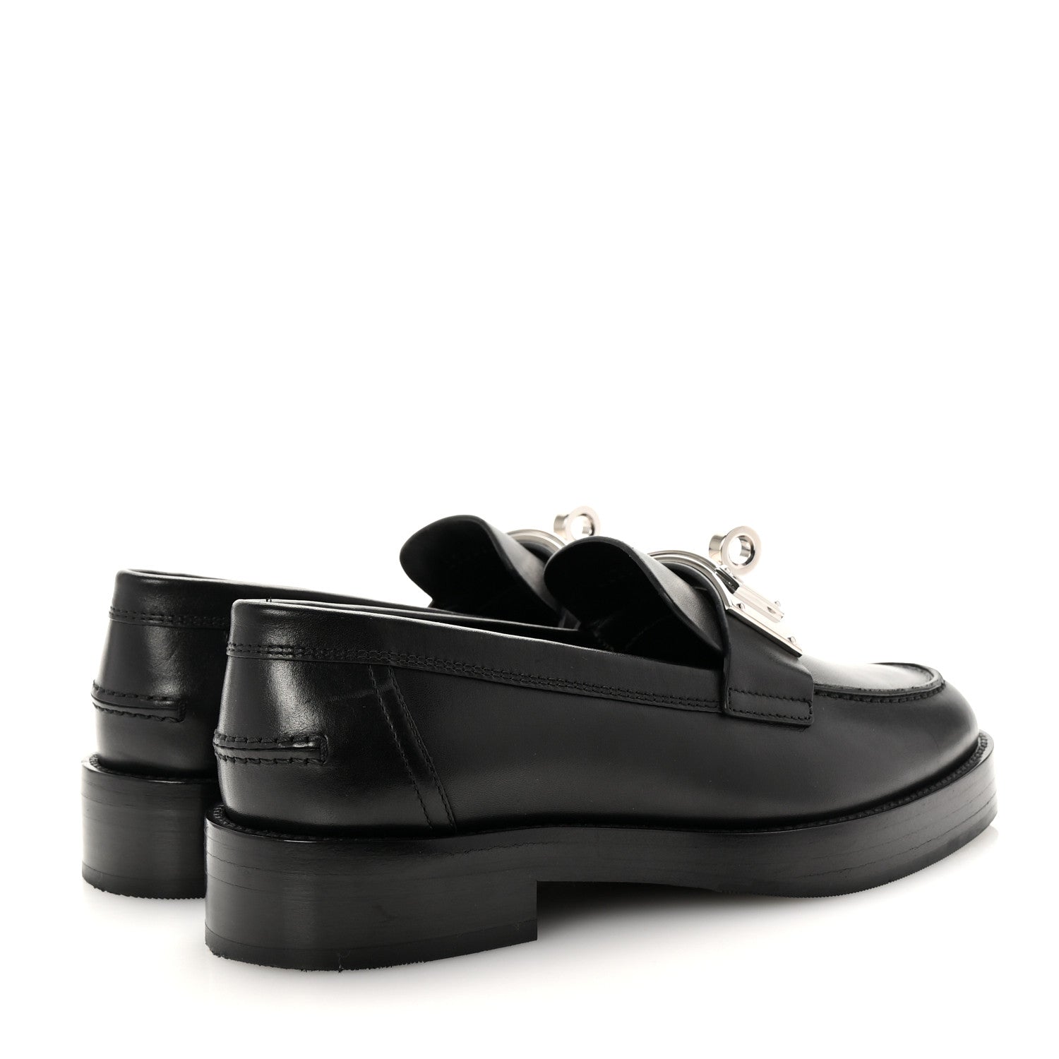 Hermes Calfskin Womens Hot Loafer 36.5 Black 5 of 9