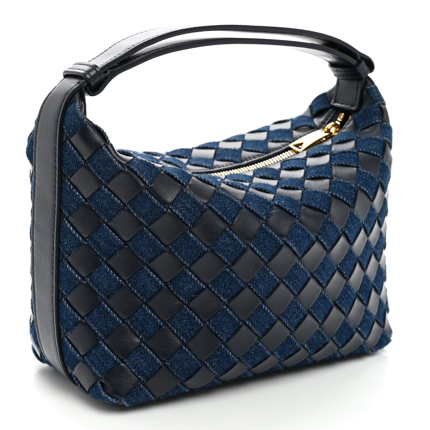 Nappa Denim Intrecciato Mini Wallace Abyss Indigo