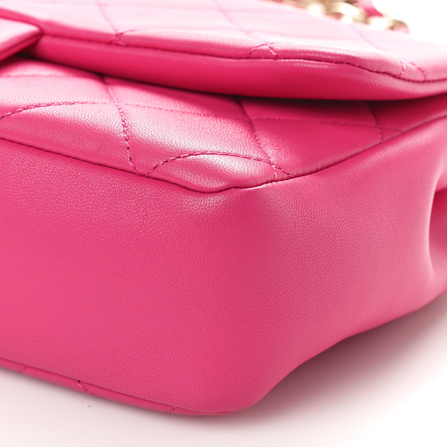 Chanel Lambskin Quilted Resin Bi-Color Chain Flap Bag Pink 11 of 12