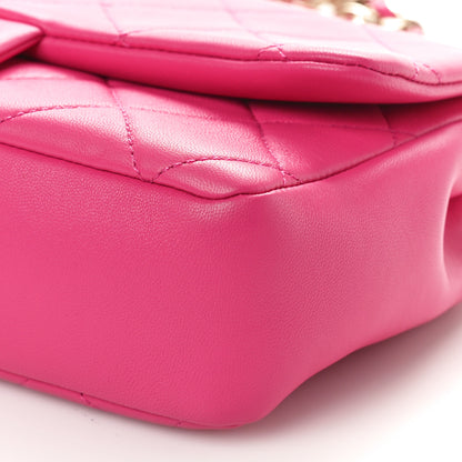 Chanel Lambskin Quilted Resin Bi-Color Chain Flap Bag Pink 11 of 12