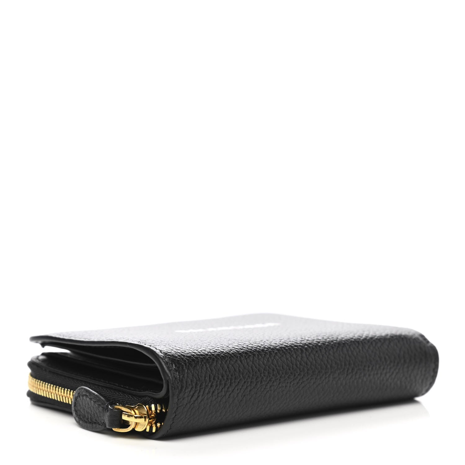 Balenciaga Calfskin Bi-Fold Zip Around Compact Wallet Black 4 of 8
