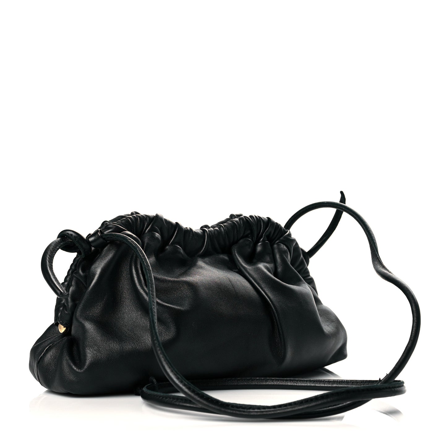 Lambskin Mini Cloud Clutch Black Flamma