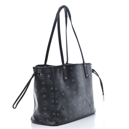 MCM Visetos Medium Reversible Shopper Tote Black 4 of 23
