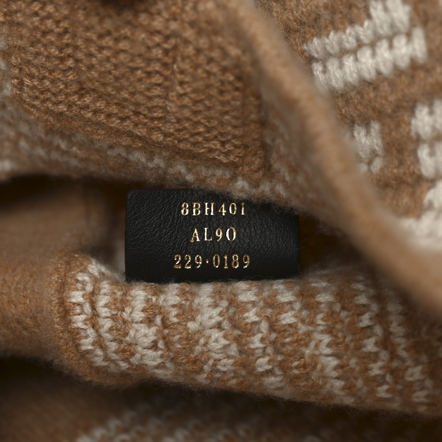 Cashmere Knit FF Large Shopper Tote Cammello