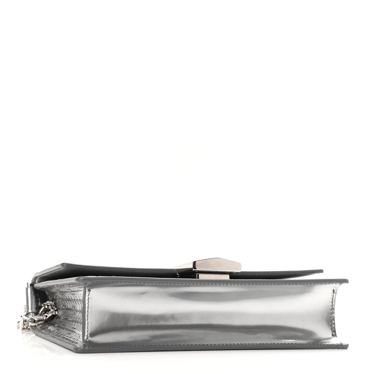 Metallic Calfskin 4G Embossed Small 4G Crossbody Silver