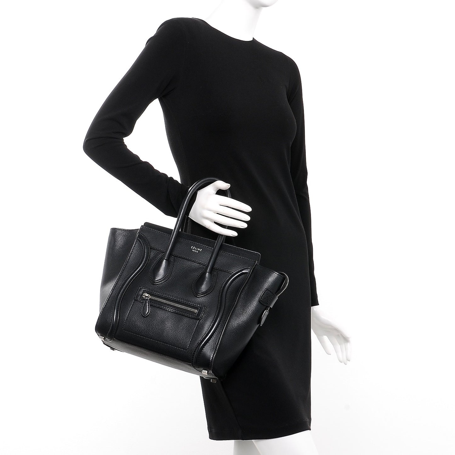Drummed Calfskin Micro Luggage Black