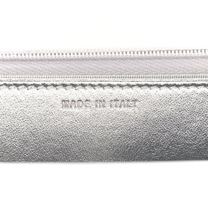 Chanel Gradient Metallic Calfskin Quilted Wallet On Chain WOC Silver Blue Yellow Purple 7 of 9