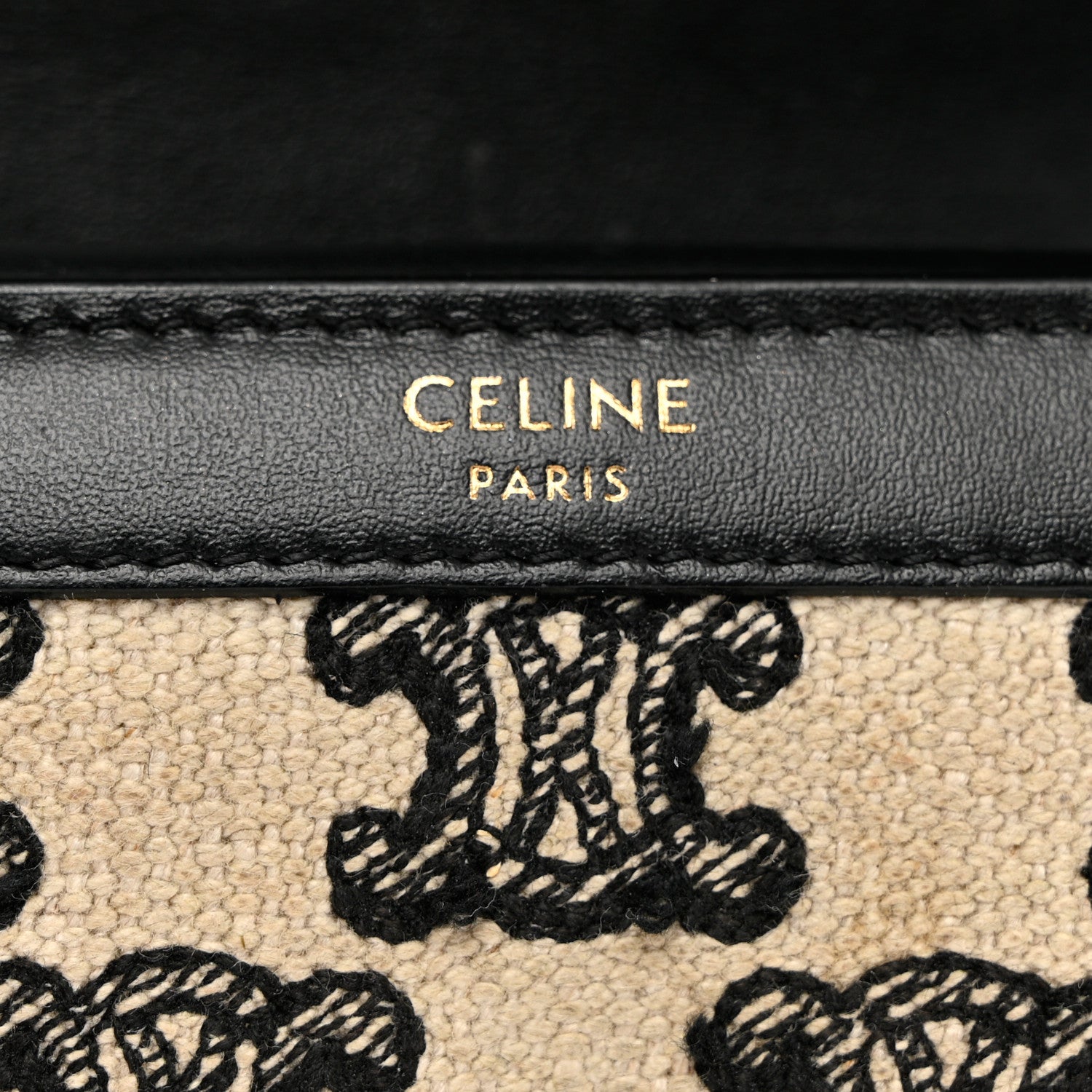 Celine Calfskin Triomphe Canvas Small Triomphe Wallet Black 7 of 9