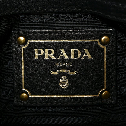 Prada Vitello Daino Side Pocket Tote Black 6 of 9