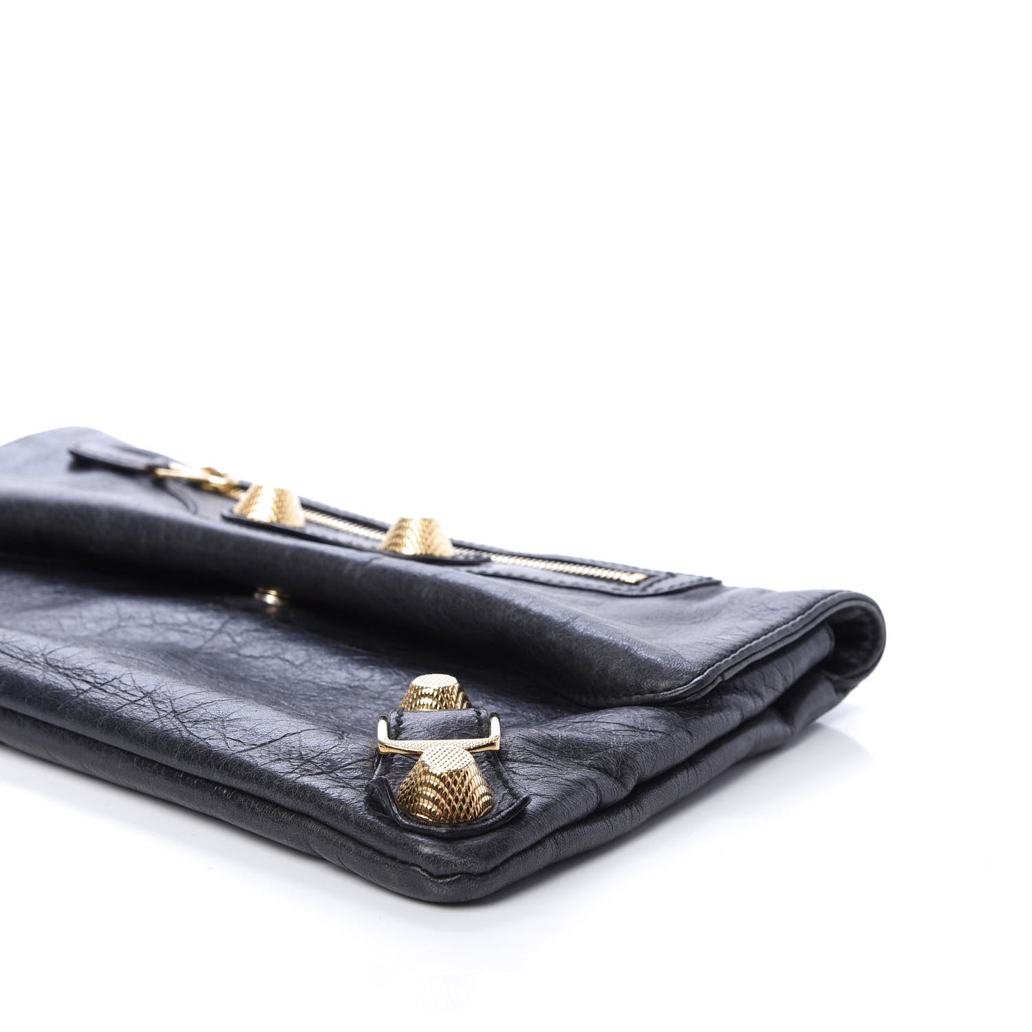 Balenciaga Agneau Giant 21 Gold Hardware Envelope Clutch Black 7 of 10