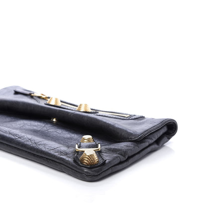 Balenciaga Agneau Giant 21 Gold Hardware Envelope Clutch Black 7 of 10