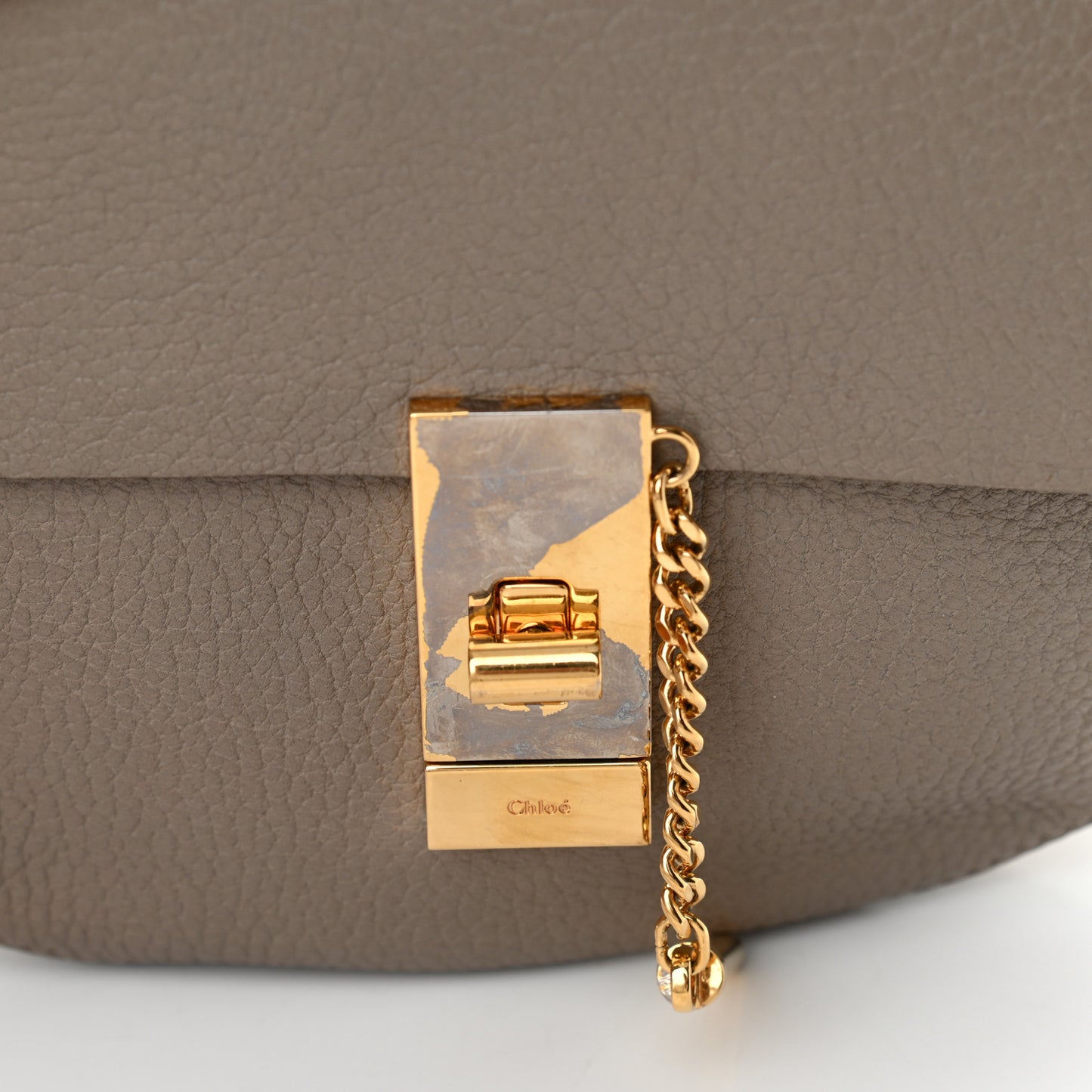 Grained Lambskin Mini Drew Shoulder Bag Motty Grey