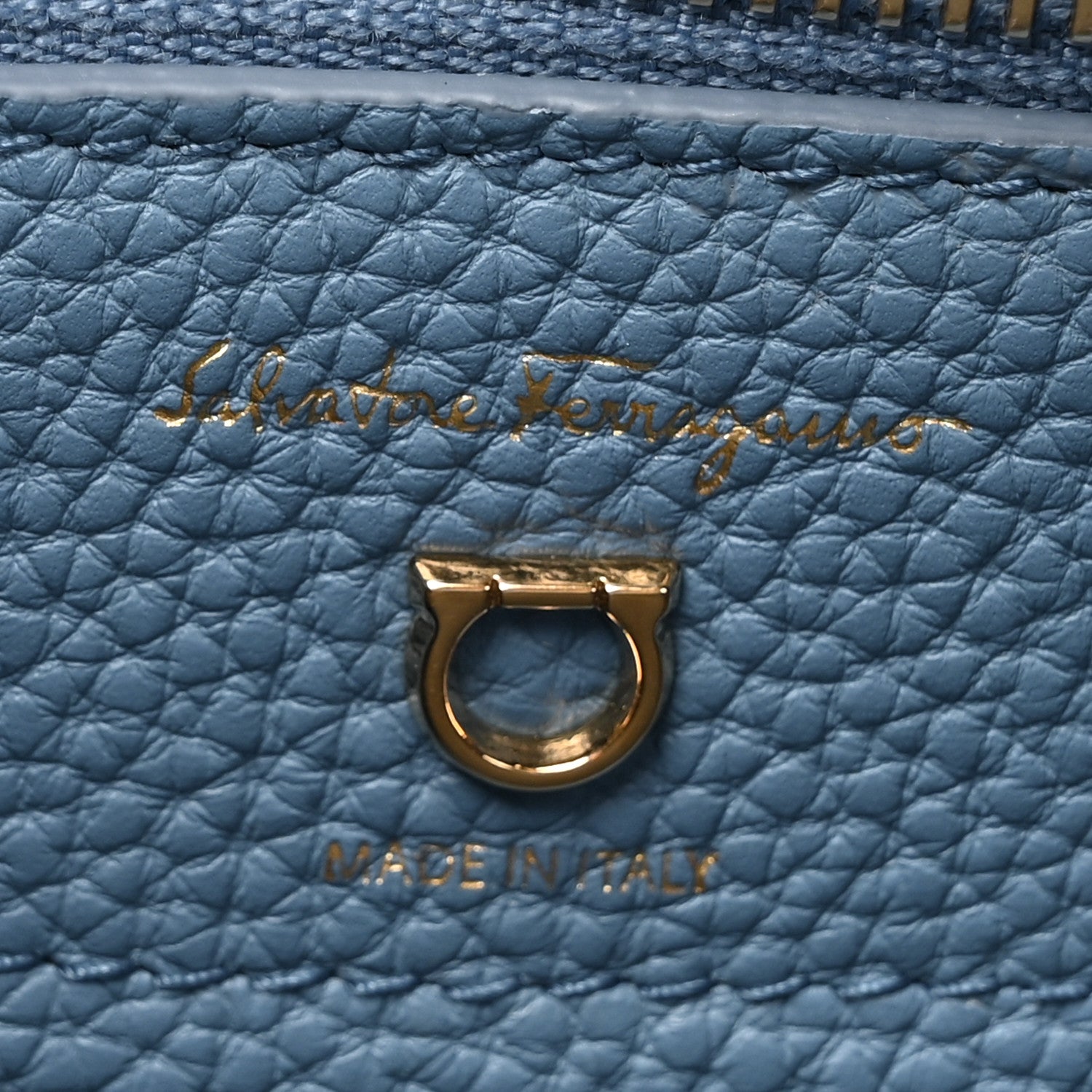 Salvatore Ferragamo Hammered Calfskin Double Handle Small Amy Tote  Chambry 6 of 12