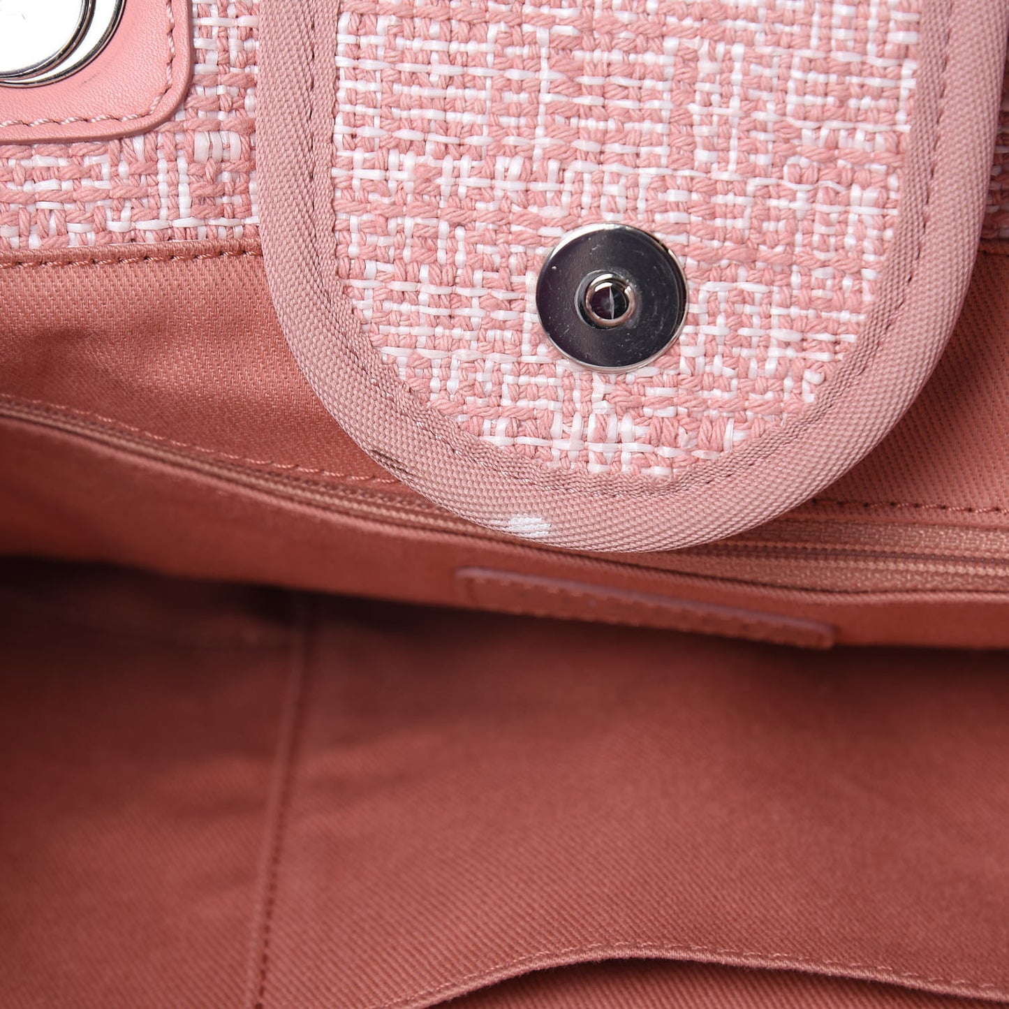 Straw Lurex Large Deauville Tote Pink