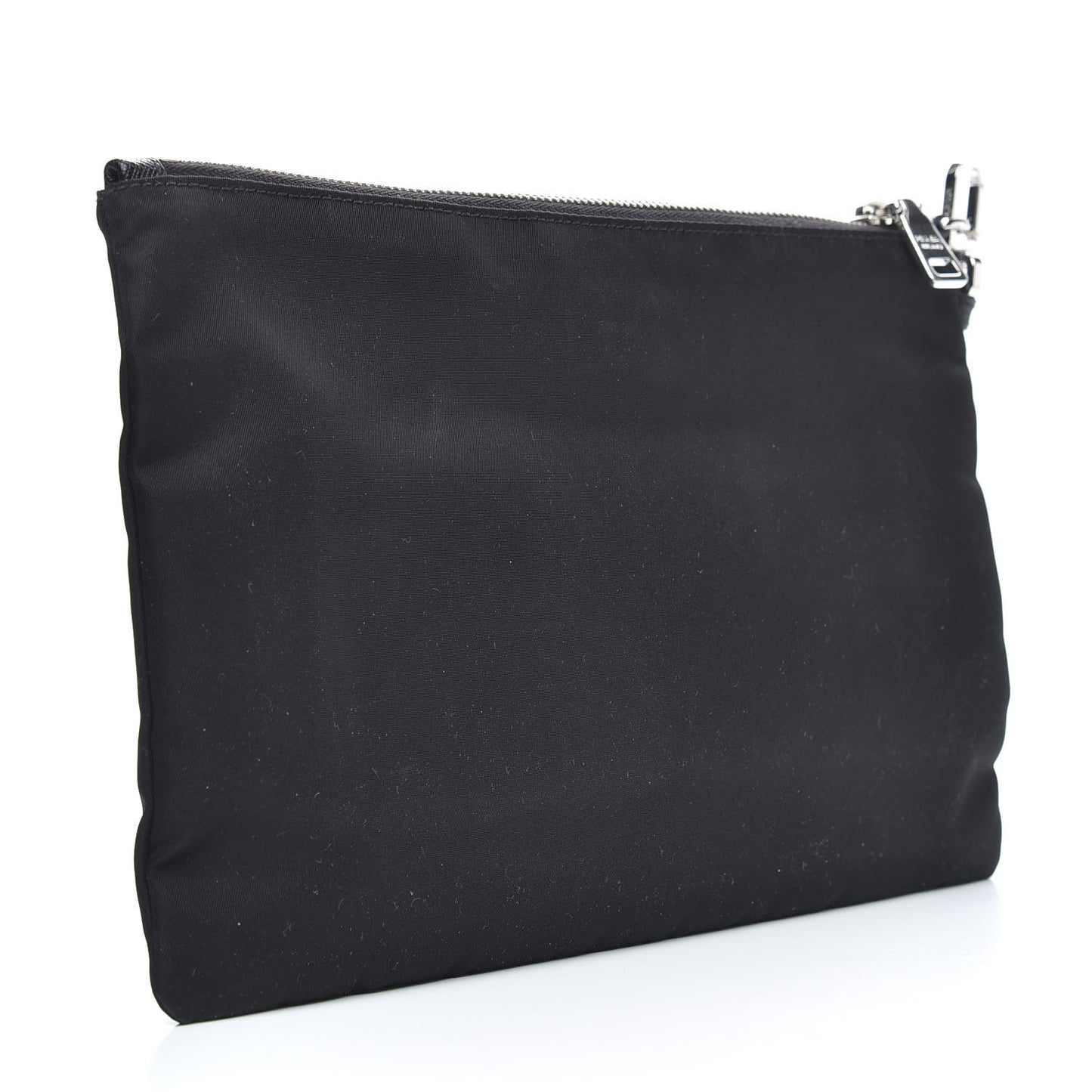 Re-Nylon Saffiano Pouch Wristlet Black